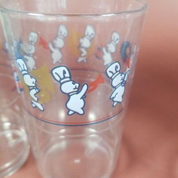 Pillsbury Doughboy Vintage Lot 4 Plastic Drinking Glasses 4.5” Music Band 1991 - Picture 7 of 9